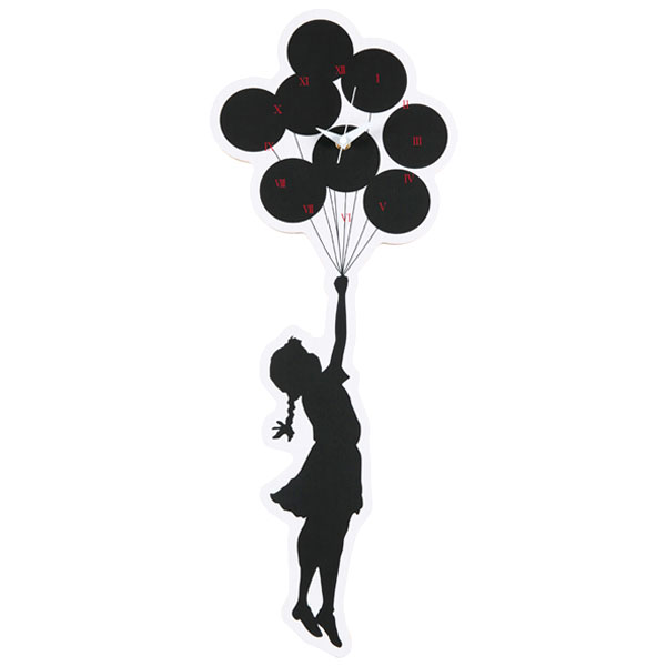 SYNC by WALL CLOCK "FLYING BALLOONS GIRL" 2nd made by KARIMOKU