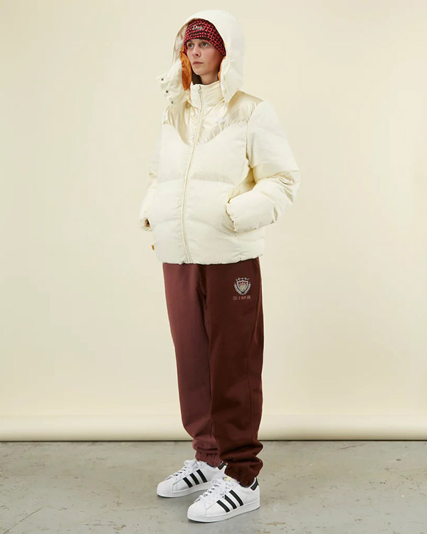 CONTRAST PUFFER JACKET -OFF WHITE-