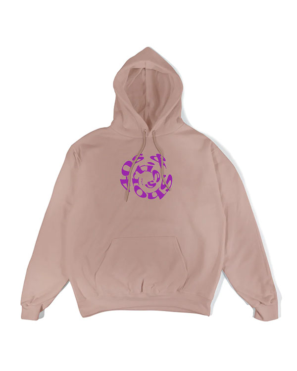 Spiral Text Logo Hoodie -DUSTY ROSE-
