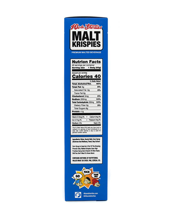 Malt Krispies Cereal Box -BLUE-