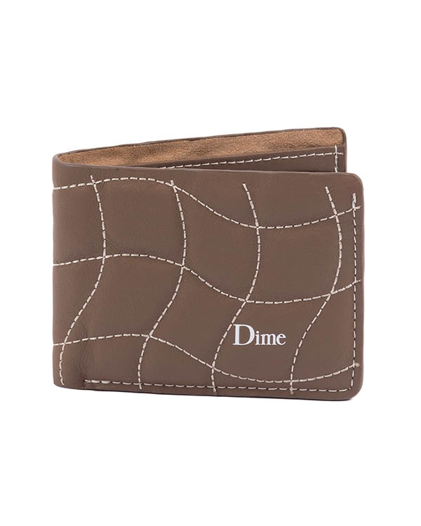 QUILTED BIFOLD WALLET -Brown-