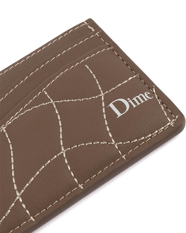 QUILTED CARDHOLDER -Brown-