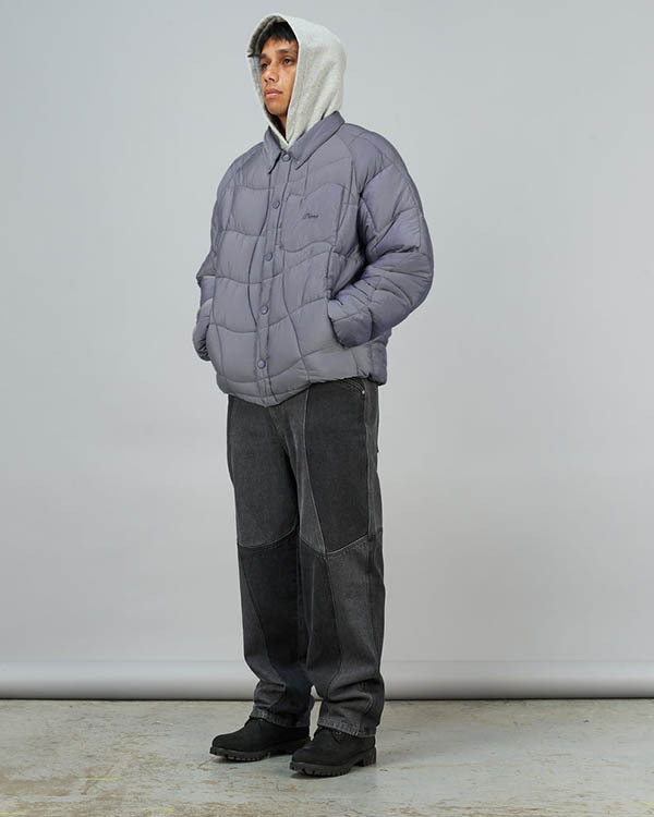 MIDWEIGHT WAVE PUFFER JACKET -Silver gray-