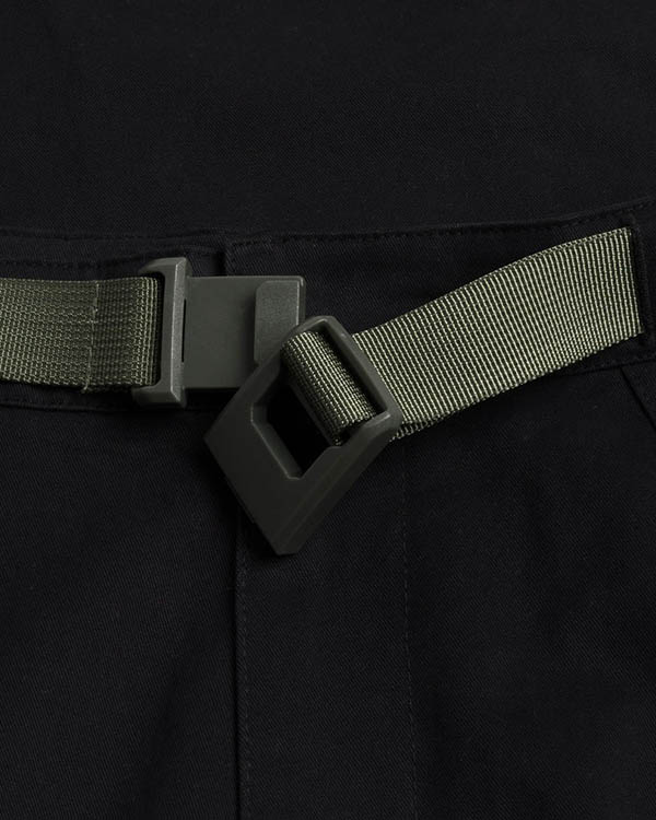 BELTED TWILL PANTS -Dark charcoal-