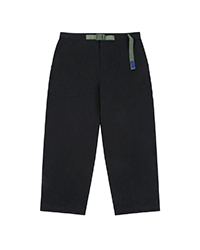 BELTED TWILL PANTS -Dark charcoal-