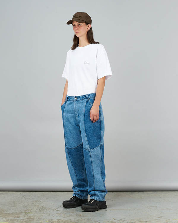 BLOCKED RELAXED DENIM PANT -Blue washed- | FLOWP ONLINE STORE