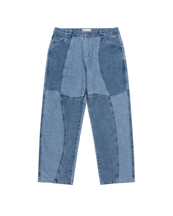 BLOCKED RELAXED DENIM PANT -Blue washed- | FLOWP ONLINE STORE