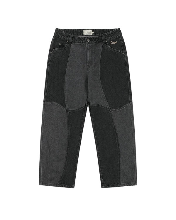BLOCKED RELAXED DENIM PANT -Black washed- | FLOWP ONLINE STORE