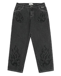 Flamepuzz Relaxed Denim Pants -W.BLACK-