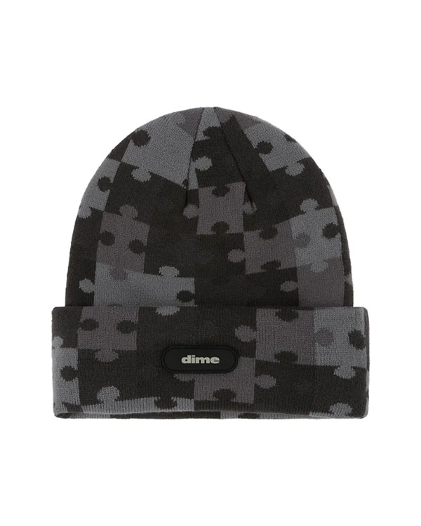 Puzzle Fold Beanie -CHARCOAL-