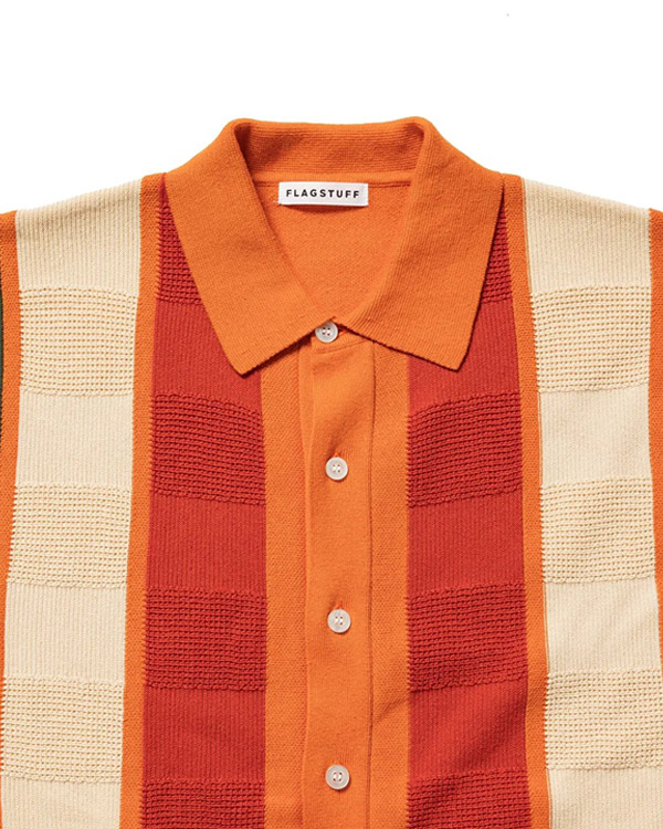 STRIPE KNIT CARDIGAN -ORANGE- | FLOWP ONLINE STORE