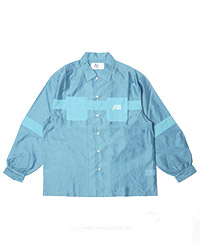 sheer shirts -BLUE-