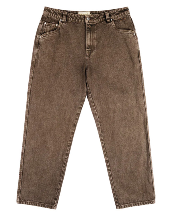 Classic Relaxed Denim Pants -BROWN-