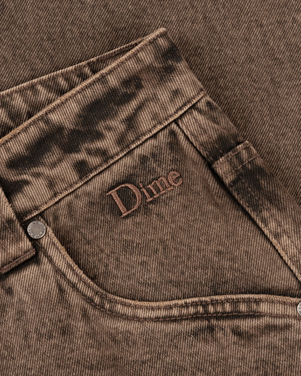 Classic Relaxed Denim Pants -BROWN-