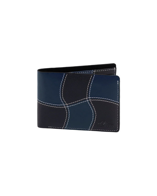 Wave Leather Wallet -NAVY-