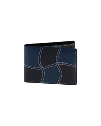 Wave Leather Wallet -NAVY-