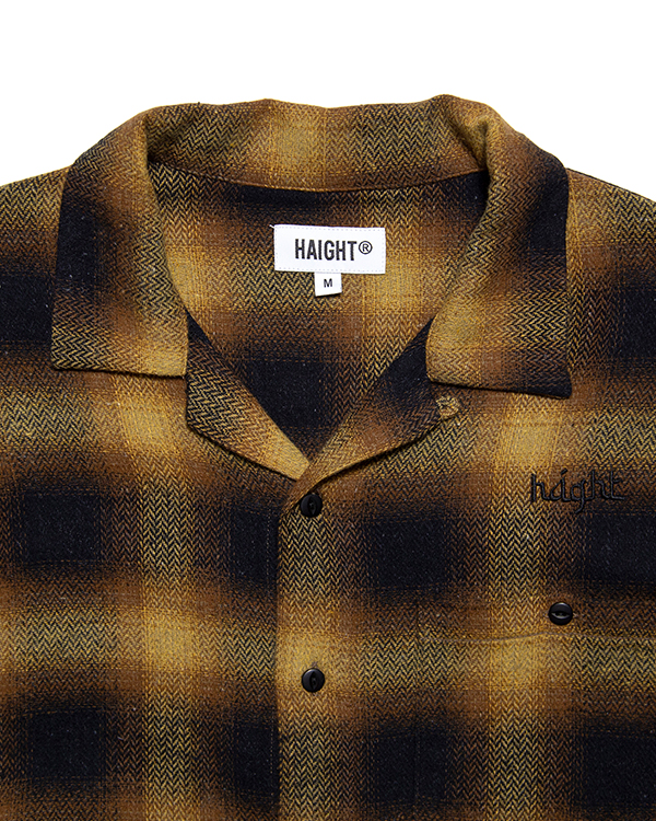 OMBRE CHECK FLANNEL SHIRT -BROWN-