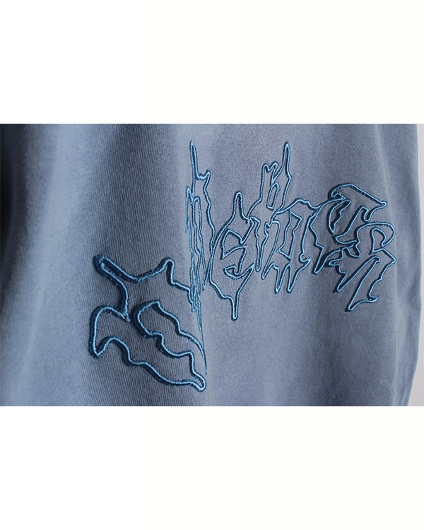 3D EMBROIDERY LS TEE -L.BLUE-