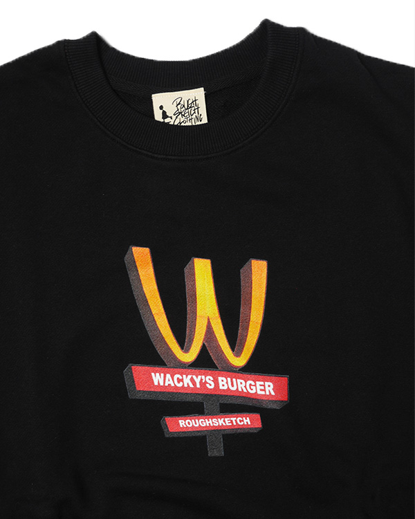 WACKY'S BURGER CREW SWEAT -BLACK-